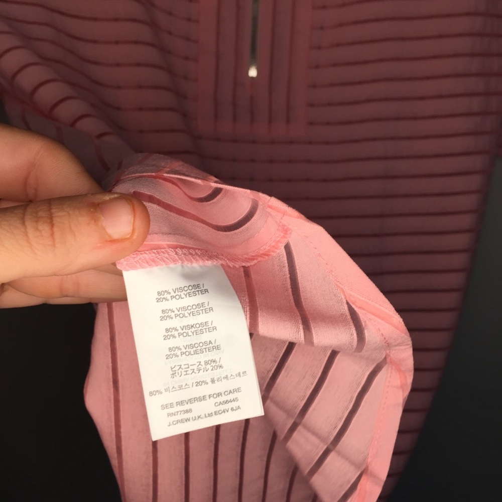 NWOT J. crew Blossom Pink Shadow Stripe Tunic - Picture 5 of 8